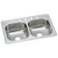 Elkay Dayton Stainless Steel 33 X 22 X 8-1/16 Equal Double Bowl Top Mount Sink DSEW10233224